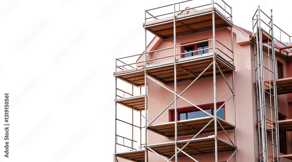 Fototapeta premium metal scaffolding building under construction