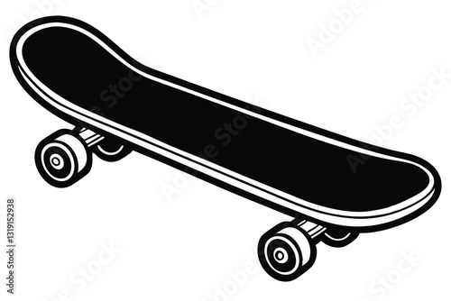 Skateboard icon silhouette vector