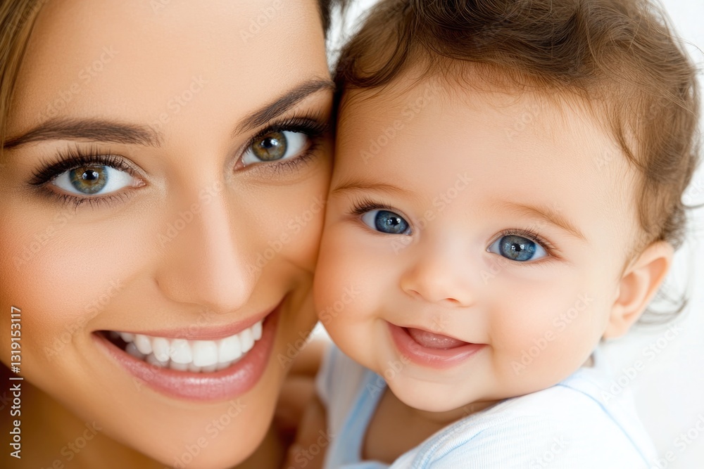 Loving bond between mother and baby captured in heartwarming close up portrait for family moments Loving bond between mother and baby captured in heartwarming close up portrait for family moments