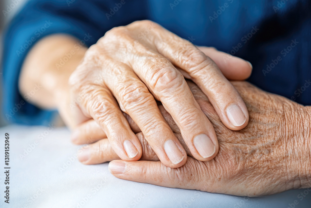 Fototapeta premium Caring hands of a therapist providing gentle massage therapy for elderly care and relaxation
