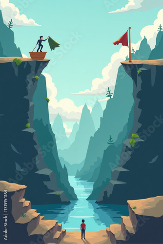 Exploring Financial Investments Growth Strategies Risk Management and Global Market Trends Abstract Vector Illustration for Business Success Finance and Investment Education
