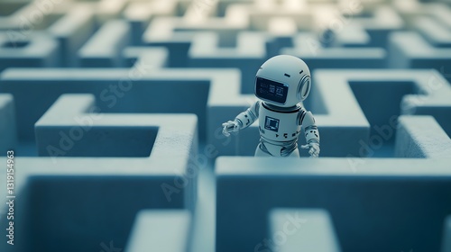 Reinforcement learning as an AI agent navigating a maze, learning from feedback and evolving with each decision made