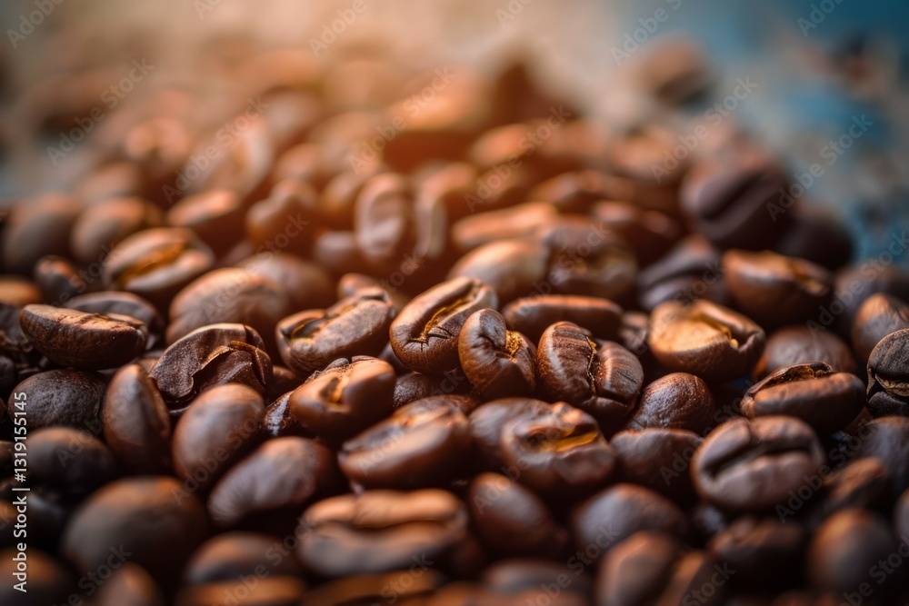 Close-up of roasted coffee beans with rich texture. Neural network AI generated Close-up of roasted coffee beans with rich texture. Neural network AI generated