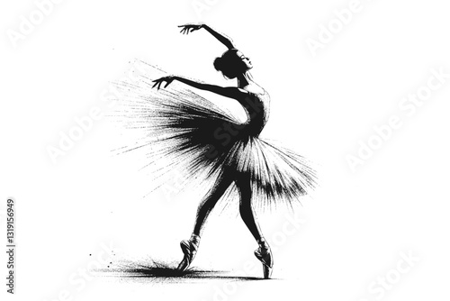 Generative AI: Ballerina  (Vector Pen Drawing) 