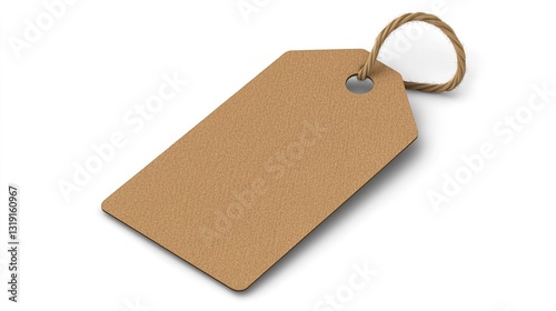 A Rustic, Blank Kraft Paper Gift Tag With A Simple Twine Loop, Ready For Your Personal Message Or Price, Adding A Touch Of Handcrafted Charm