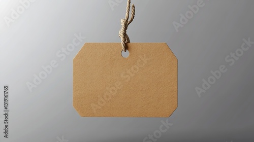A Rustic, Blank Kraft Paper Tag Hangs From A Simple Twine String, Ready To Hold A Message Or Mark A Special Item With Its Neutral Earth Tone And Natural Texture