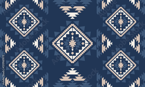 Southwest Aztec geometric Native American Mexican Navajo tribal ethnic boho indian texture ornament seamless pattern fabric colorful design vector for woven textile printing blanket rug carpet fashion