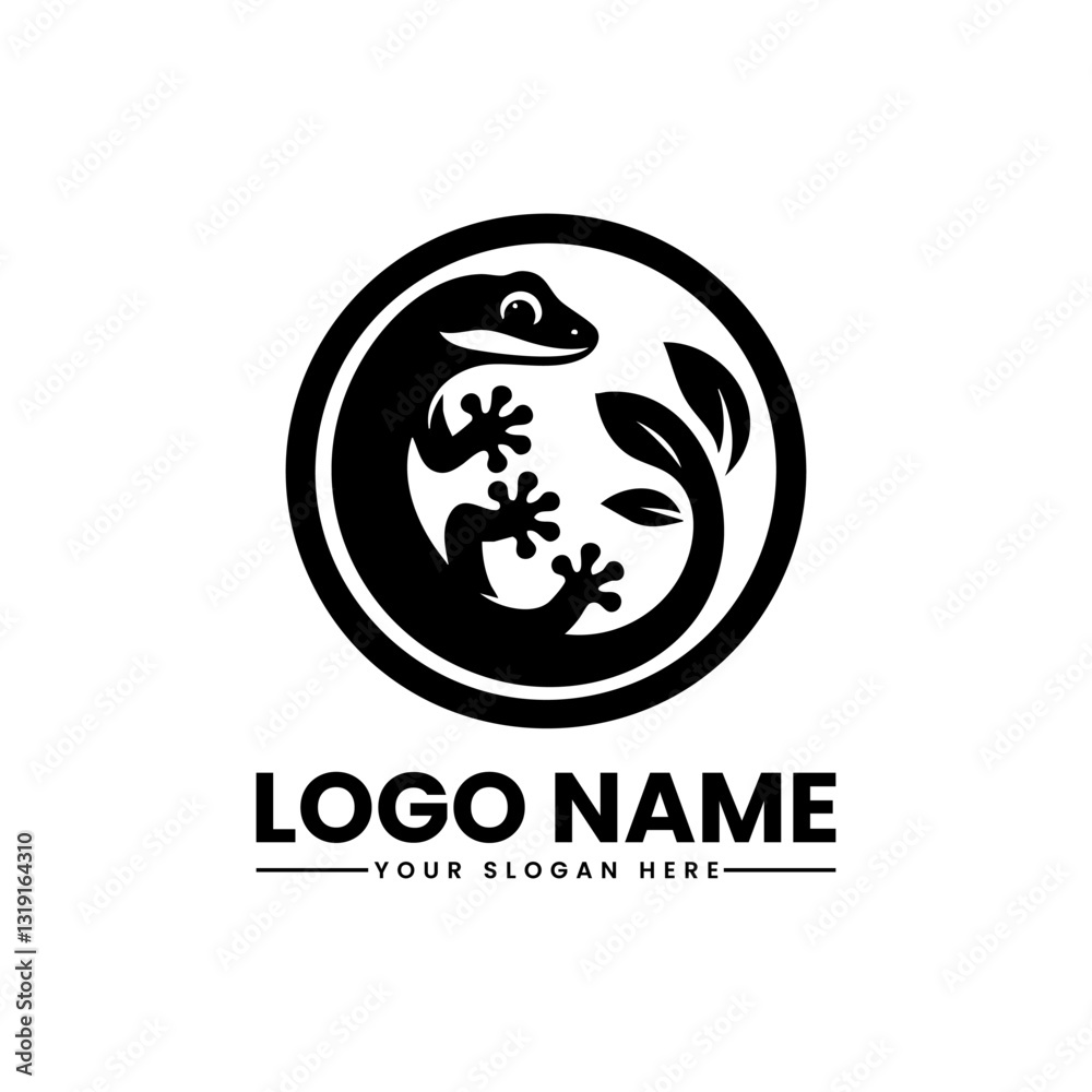 Gecko Vector Logo | Sleek Reptile Illustration | Modern Lizard Emblem Design Gecko Vector Logo | Sleek Reptile Illustration | Modern Lizard Emblem Design