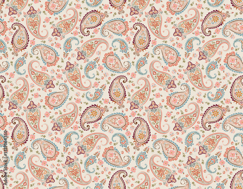 Fototapeta premium Romantic floral paisley pattern, Persian pattern Indian floral pattern, Vector Illustrasion