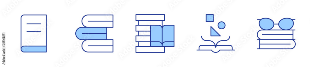 book, books, database. Book Icon vector illustration. Line Duotone style. Editable stroke