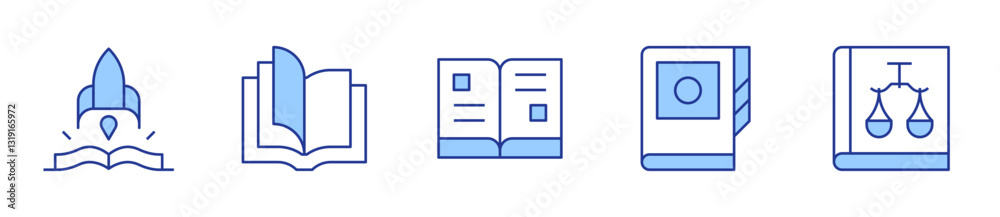 book, contact book, law book, rocket, open book. Book Icon vector illustration. Line Duotone style. Editable stroke book, contact book, law book, rocket, open book. Book Icon vector illustration. Line Duotone style. Editable stroke