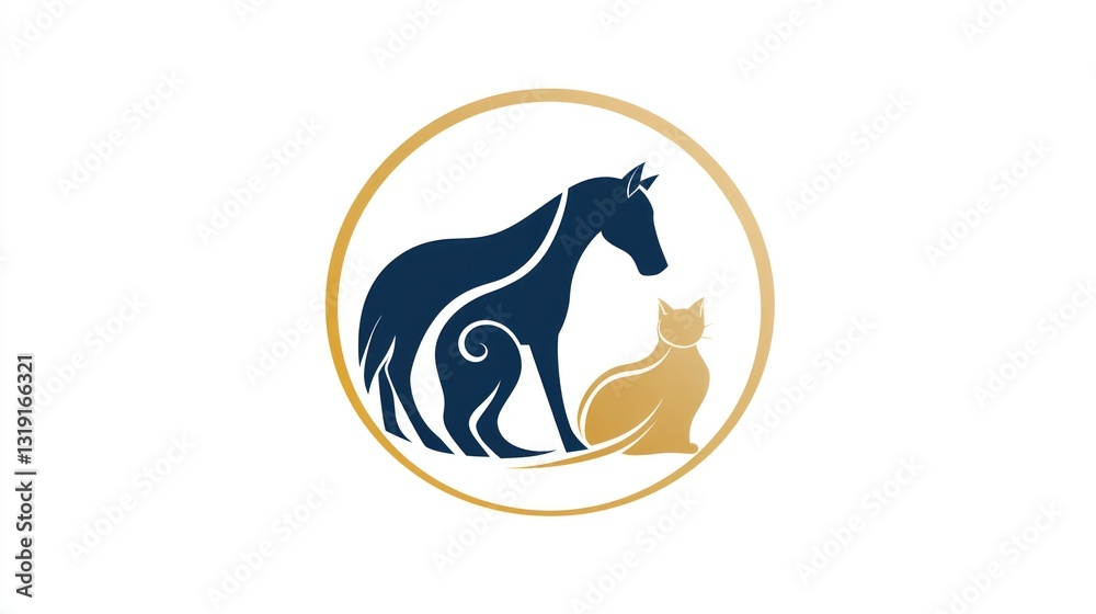 Pets logo design, animals silhouette, circle frame, minimalist, pet care Pets logo design, animals silhouette, circle frame, minimalist, pet care