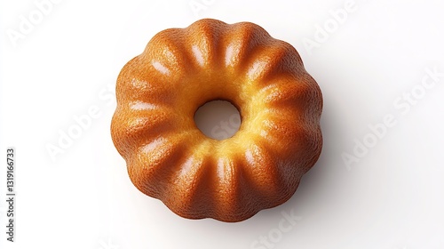 A Golden-brown Bundt Cake, Perfectly Baked And Glistening, Ready For A Celebratory Occasion On A Bright White Background