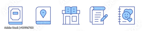 phone book, book, guide book, conspectus. Book Icon vector illustration. Line Duotone style. Editable stroke