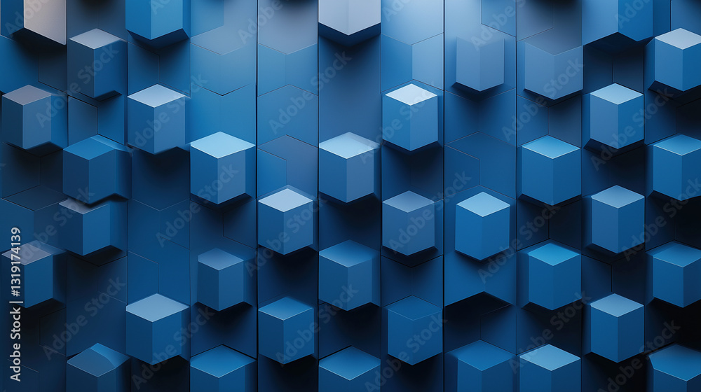 Obraz premium abstract blue cubes background