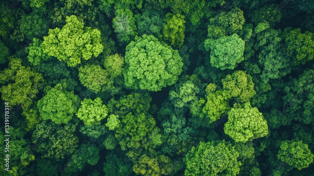 Naklejka premium a green forest with lots of trees