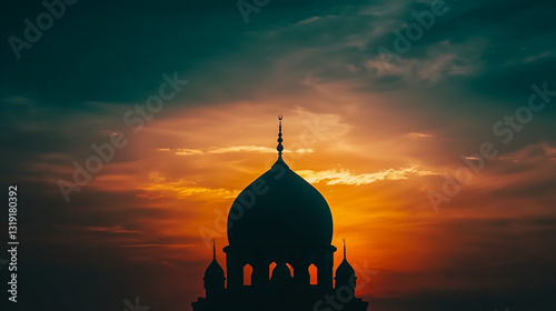 mosque in sunset