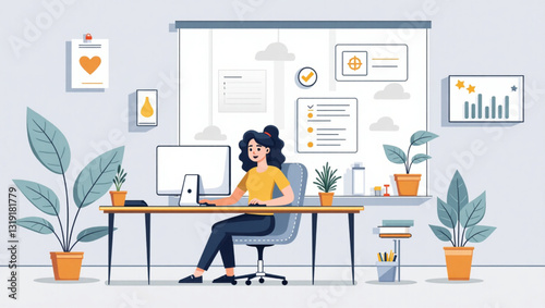 Overworked Stressed Businessman Frustrated with Laptop at Office Desk, Deadline Pressure, Burnout and Anxiety, Modern Workplace Mental Health Concept, Vector Illustration