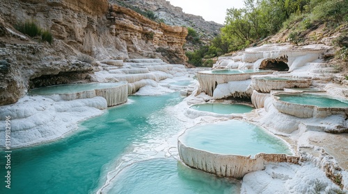 Fototapeta Naklejka Na Ścianę i Meble -  the hot springs in Turkey 