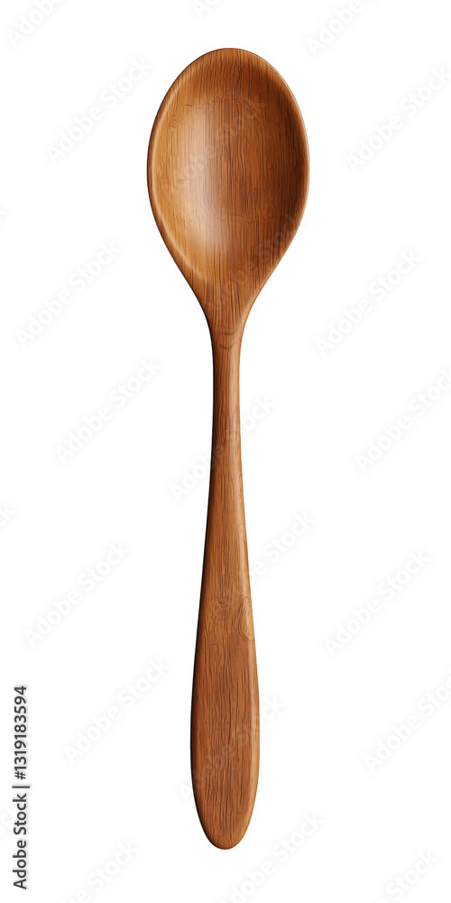 Wooden spoon isolated on a white background showcasing a simple 3d model design for culinary and kitchen use Wooden spoon isolated on a white background showcasing a simple 3d model design for culinary and kitchen use
