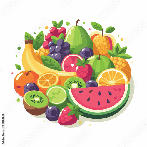 fruit, fresh, food, illustration, juicy, summer, healthy, background, lemon, organic, diet, vegetarian, sweet, dessert, orange, vector, berry, nutrition, vegan, isolated, citrus, tropical, apple, kiwi