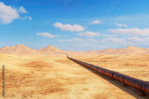 Wallpaper Mural Pixel Perfect Picture of Oil Pipeline in the Middle of the Desert on the Blue Sky Background Torontodigital.ca