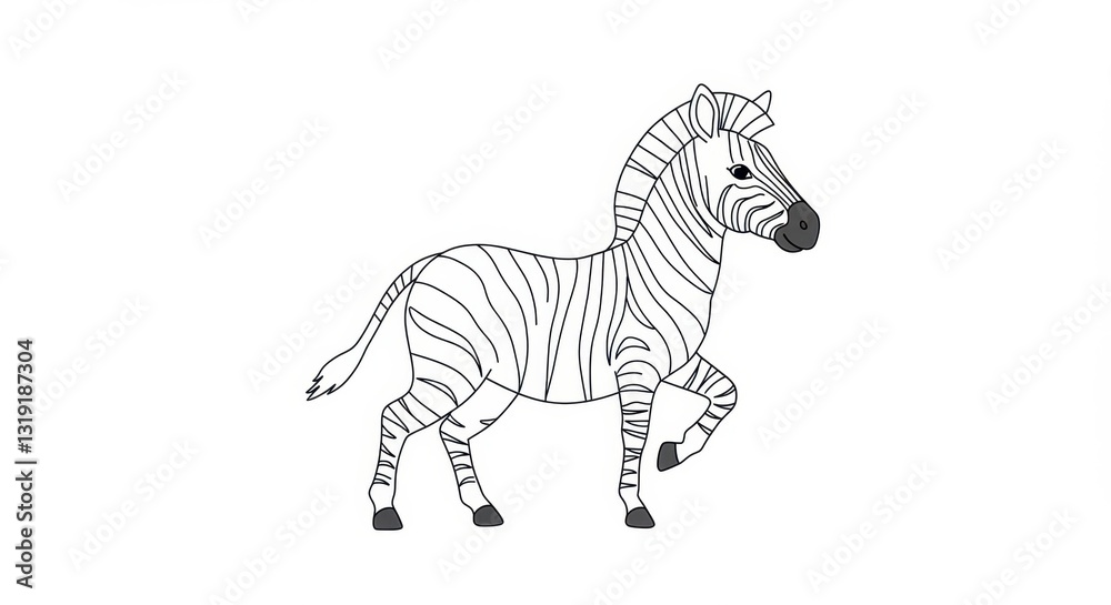 Fototapeta premium Stylized Line Drawing of a Zebra