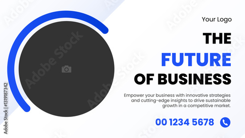 Editable Simple Business Conference Invitation with Geometric Design and Speaker Photo Area