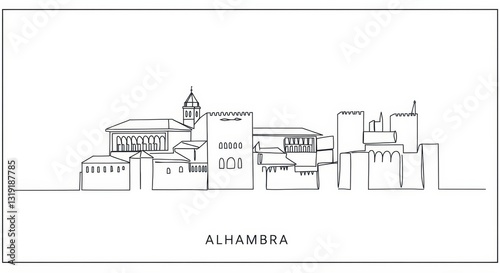 Simplified Line Drawing of the Alhambra