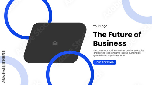 Editable Simple Business Conference Invitation with Geometric Design and Speaker Photo Area