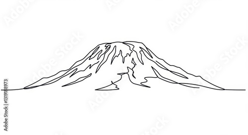 Simplified Line Drawing of Mount Kilimanjaro