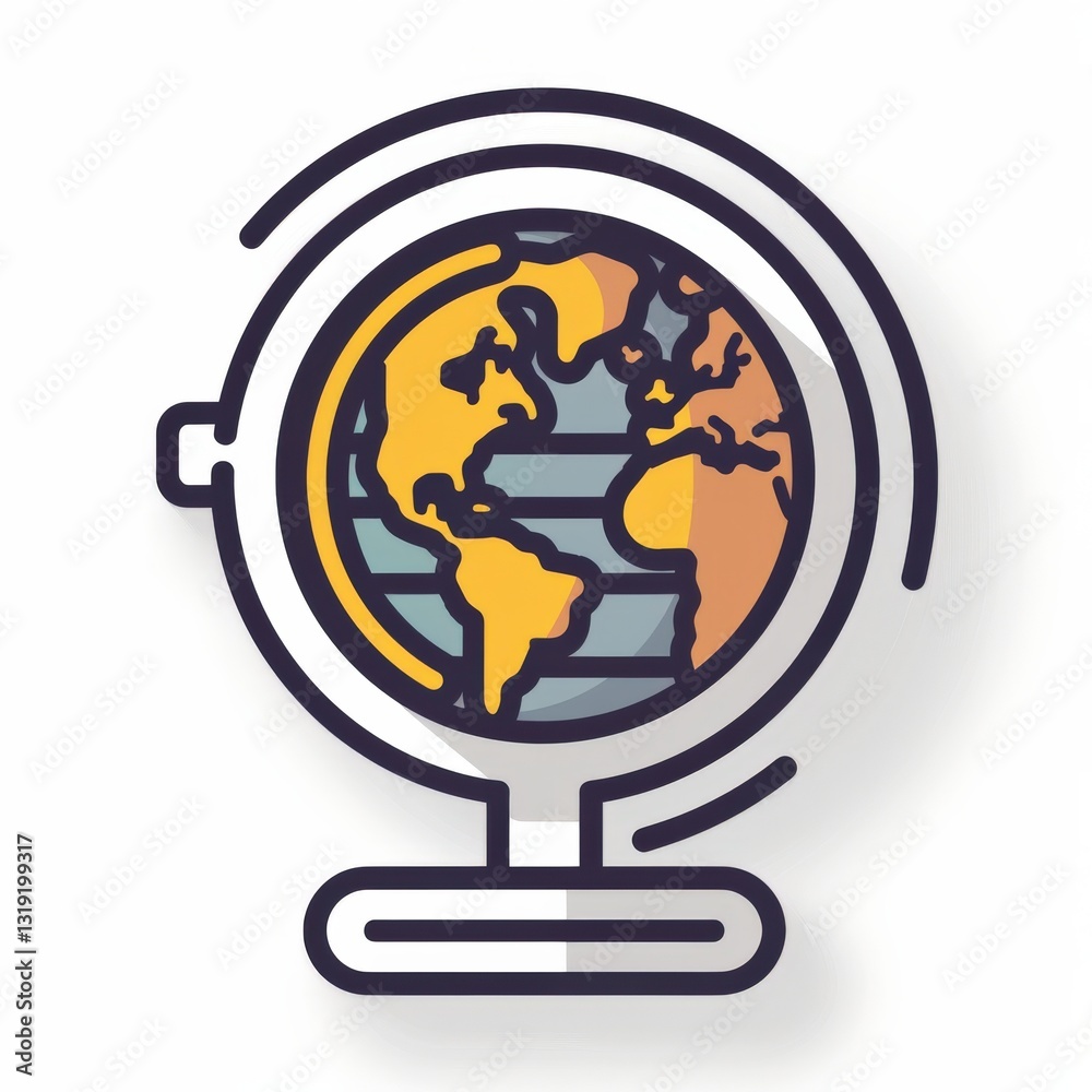 Iconic modern world finance manager on white background Iconic modern world finance manager on white background