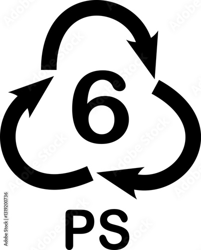 PS plastic icon. Polystyrene vector icon.  Replaceable vector design.