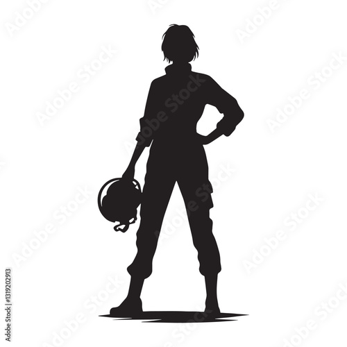 Military Pilot silhouette, defending the skies with courage - Pilot illustration - Minimalist Pilot vector - Profession silhouette
