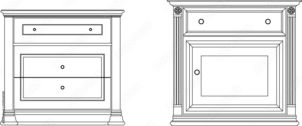 Fototapeta premium vector sketch illustration silhouette interior furniture design television cabinet living room 