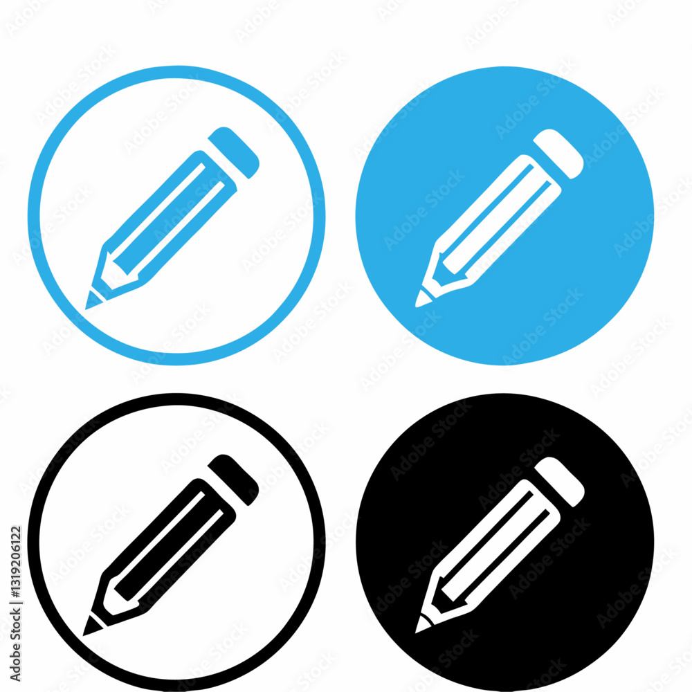 Pencil Circles Set of Four vector illustration Pencil Circles Set of Four vector illustration