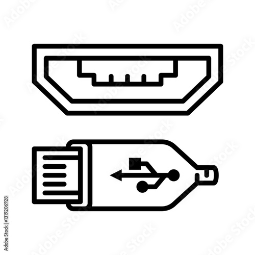 usb icon flat vecktor trendy popular simple