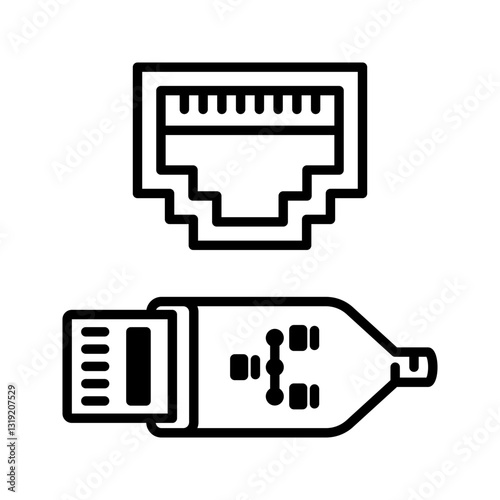 usb icon flat vecktor trendy popular simple