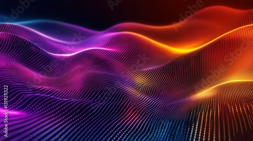 Wallpaper Mural Futuristic Neon Waves with Vibrant Color Patterns Torontodigital.ca