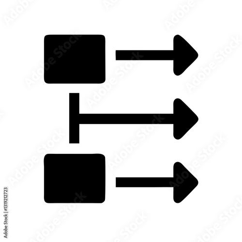 Data Flow icon depicting information transfer and processing concepts
