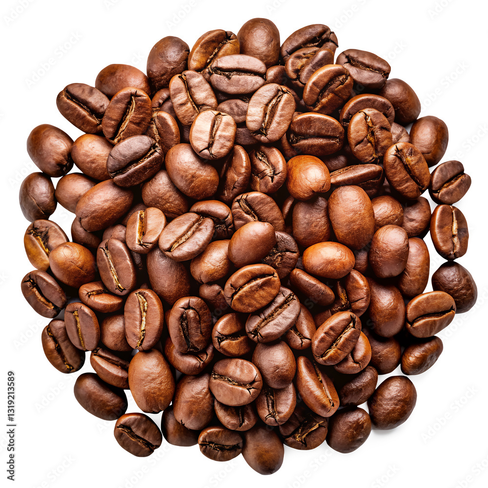 Coffee Beans Transparent Background – High-Quality PNG Image. Fresh Roasted Coffee Beans Isolated on Transparent Background.AI Generated
