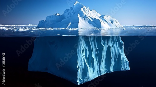 Hidden Depth: Ocean Iceberg Mystery. photo