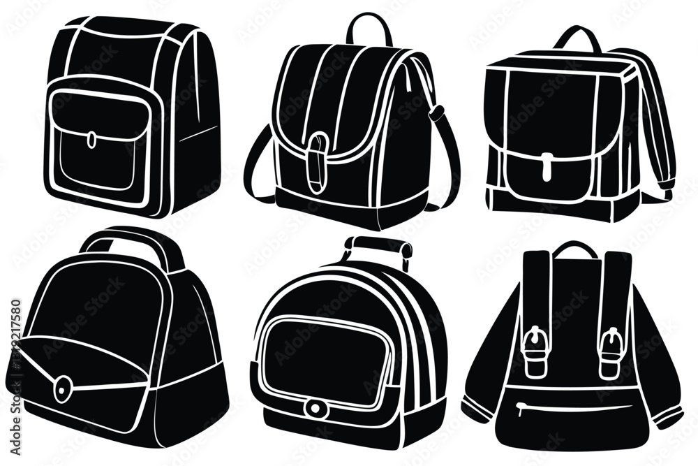 School bag vector silhouette School bag vector silhouette