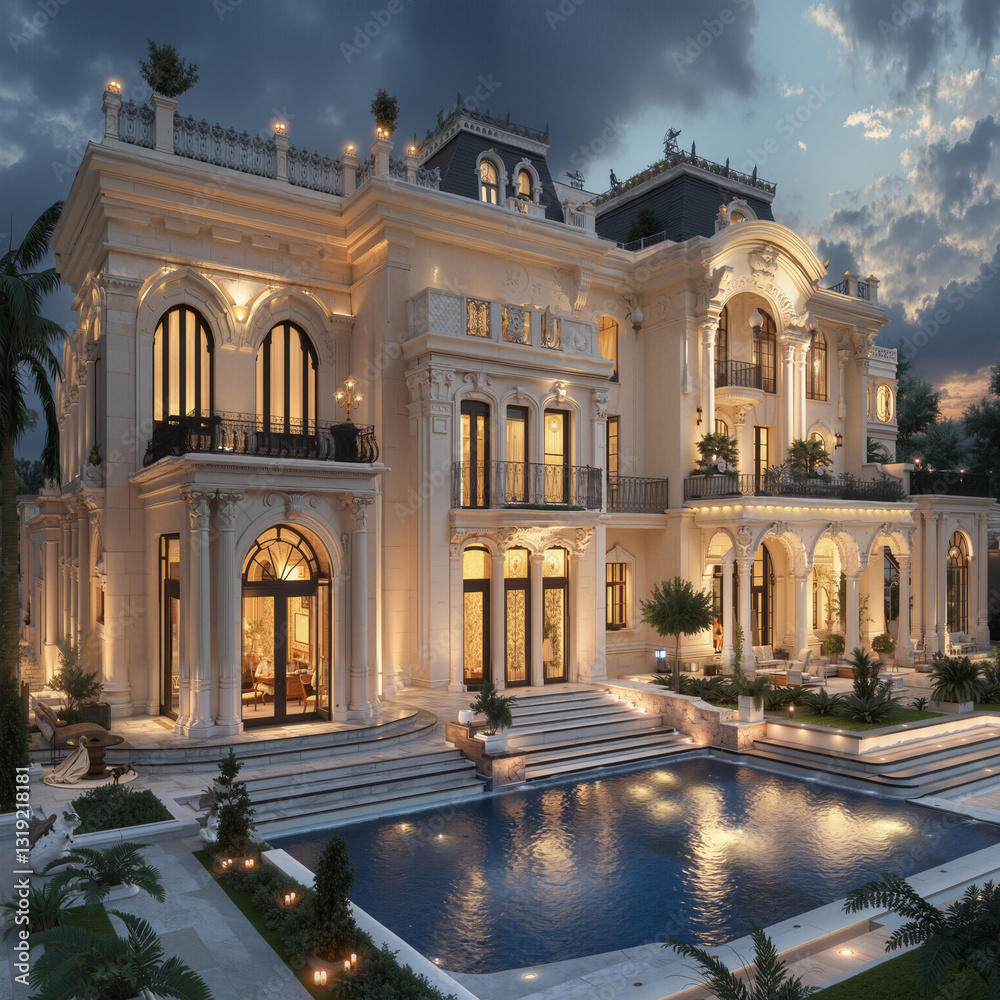 Obraz premium High-end and luxurious villa design ideas.