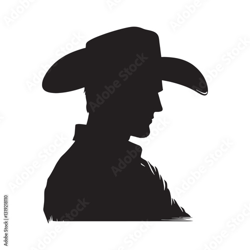 Gritty Rancher silhouette, overcoming every hardship - Rancher illustration - Minimalist Rancher vector - Profession silhouette
