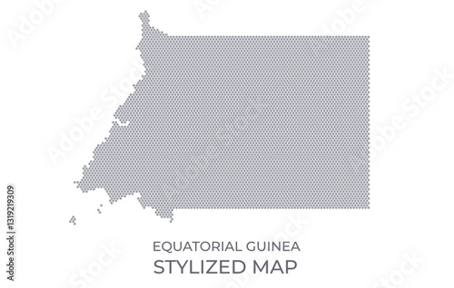 Stylized map of the Equatorial Guinea made from hexagons