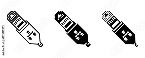 usb icon set flat vecktor trendy popular simple