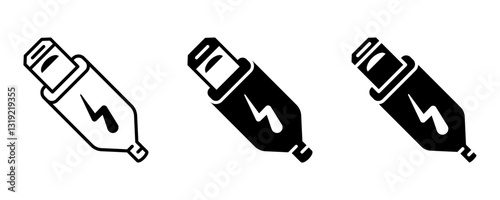 usb icon set flat vecktor trendy popular simple