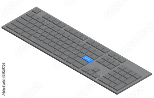 Vector isometric illustration of keyboard with Enter button