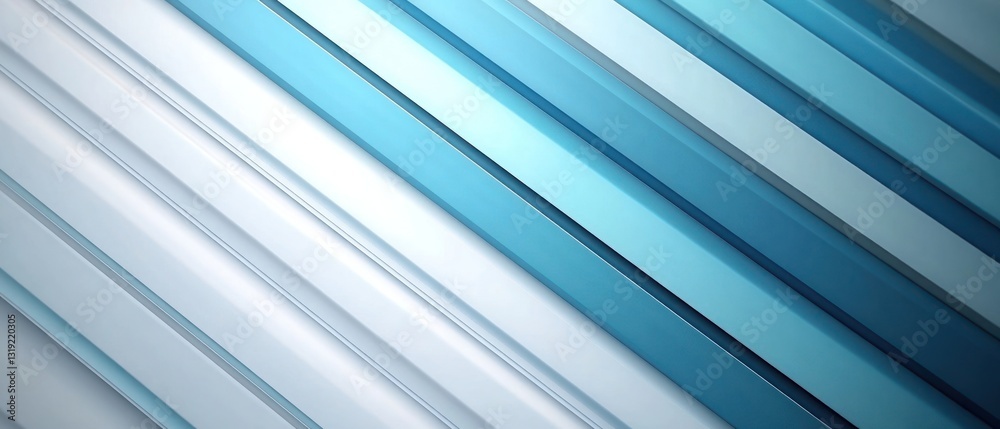 Fototapeta premium Abstract blue and white diagonal lines with depth and texture